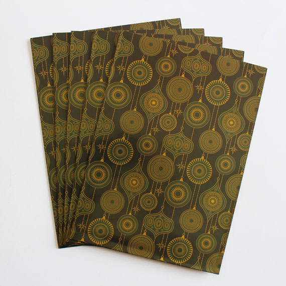 Pack de Papel de Regalo Esferas Doradas