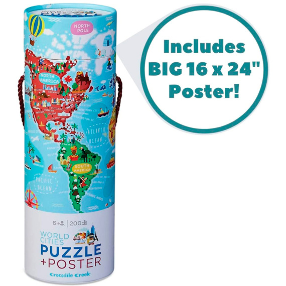 200-pc Puzzle + Poster/World Cities