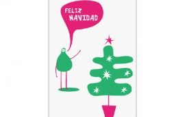 Tarjeta Díptica Navidad Árbol Rosa Vertical (10 unidades)