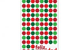 Tarjeta Díptica Navidad Círculos Vertical (10 unidades)