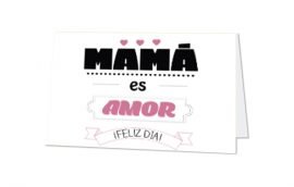 Tarjeta Díptica Mamá Amor Horizontal (10 unidades)