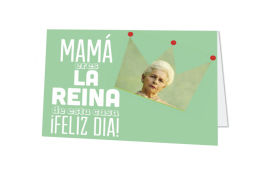 Tarjeta Díptica Mamá Reina Horizontal (10 unidades)