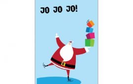 Tarjeta Díptica Navidad Regalos Vertical (10 unidades)