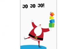 Tarjeta Díptica Navidad Regalos Blanco Vertical (10 unidades)