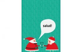 Tarjeta Díptica Navidad Salud! Vertical (10 unidades)