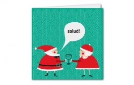 Tarjeta Díptica Navidad Salud! Cuadrada (10 unidades)