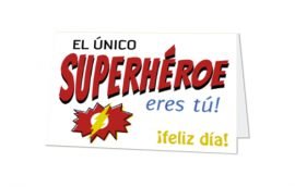 Tarjeta Díptica Papá Super Héroe Horizontal (10 unidades)