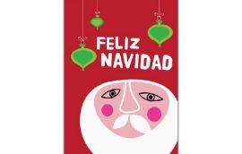 Tarjeta Díptica Navidad Viejo Pascuero Vertical (10 unidades)