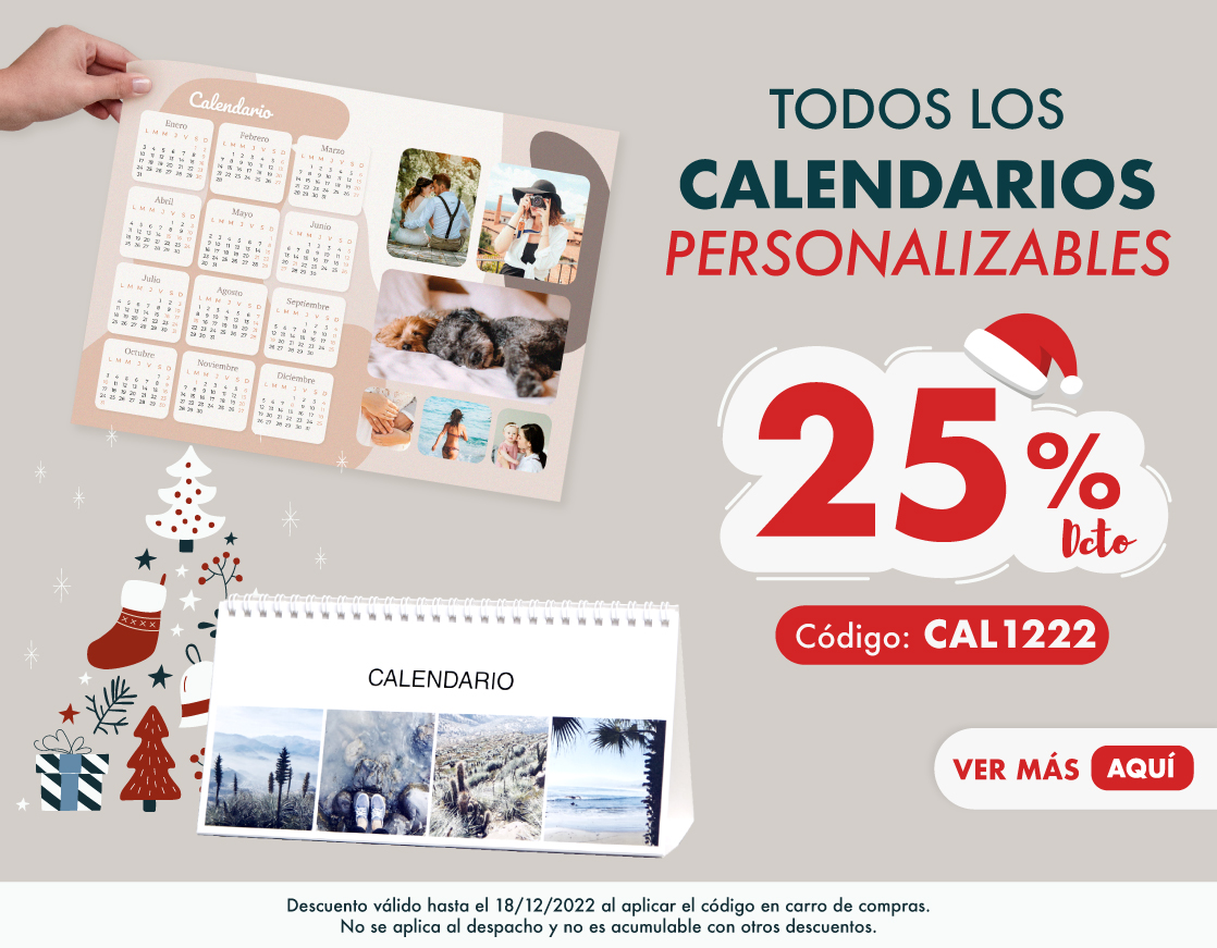 25% dcto Calendarios Personalizables