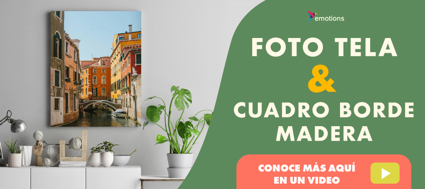 Decoración Hogar» Cuadro Borde Madera y Foto Tela