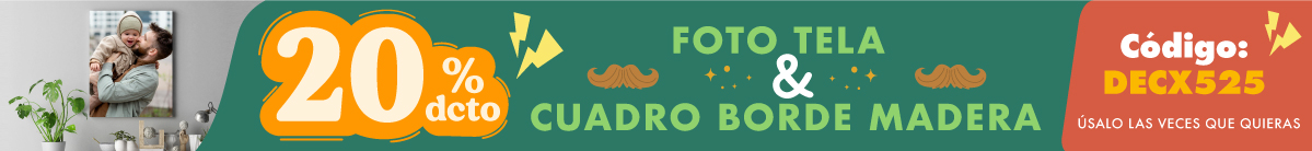 Decoración Hogar » Cuadro Borde Madera y Foto Tela